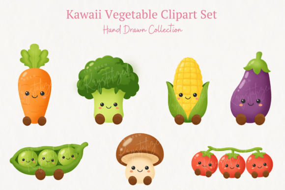 Download Kawaii Vegetable Clipart Bundle - Premium Resources