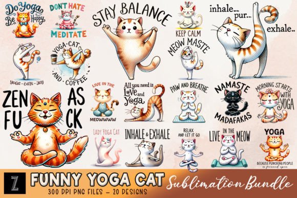 Download Funny Yoga Cat Bundle - Cat bundle Collection