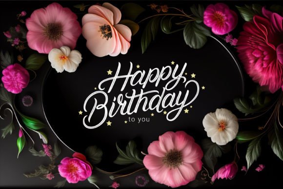 Download Birthday Card Dark Floral Premium Design - Premium design Collection