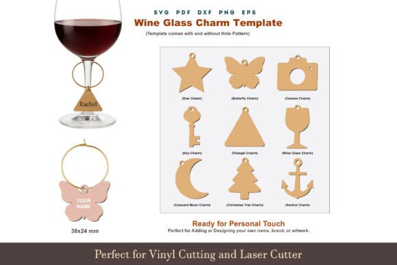 Download Drink Glass Tags Svg Template Cut Files - Drink Collection