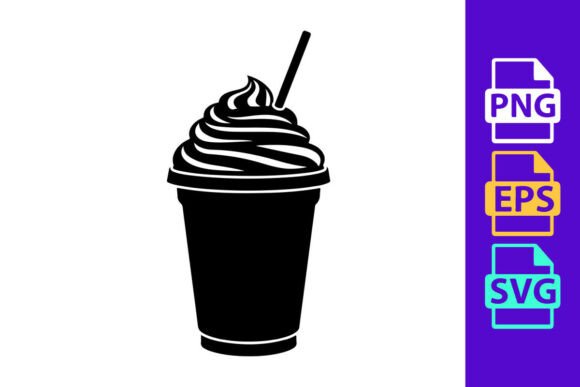 Download Iced Drink with Whipped Cream and Straw - Drink Collection