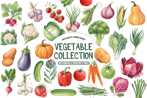 Download Vegetable Collection Clipart Bundle - Vegetable Collection