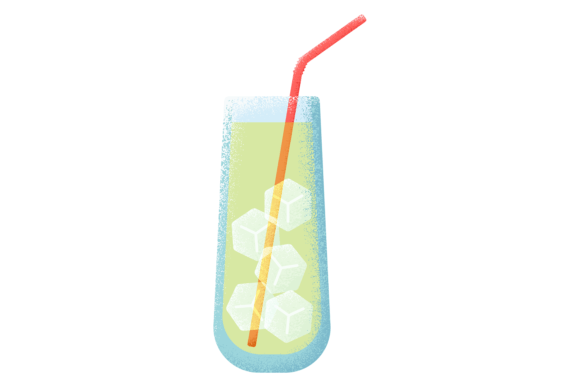 Download Cold Drink Glass Icon. Color Textured St - Drink Collection