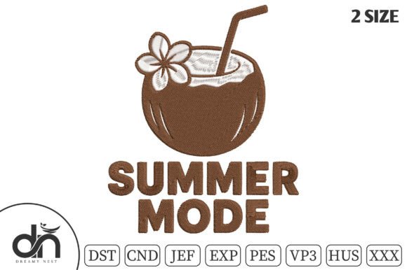 Download Summer Mode Coconut Drink Embroidery - Drink Collection
