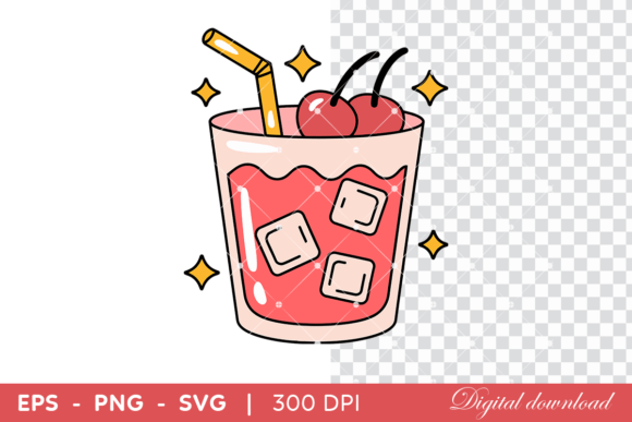 Download Cherry Iced Drink with Ice Cubes Cute - Drink Collection