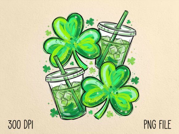 Download St Patrick’s Day Shamrock Iced Drink PNG - Drink Collection