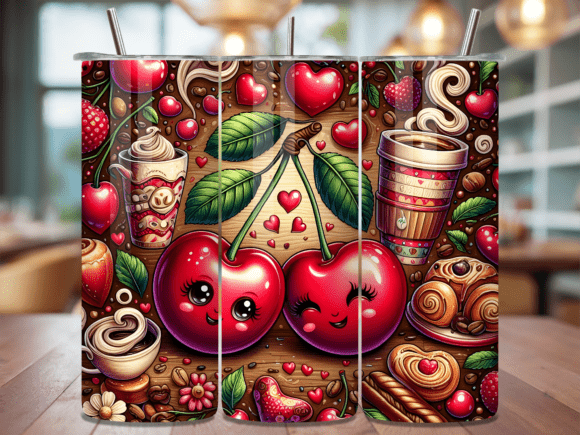 Download Sweet Cherries Coffee Valentine Tumbler - Premium Resources