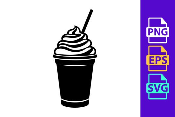 Download Iced Drink with Whipped Cream and Straw - Drink Collection